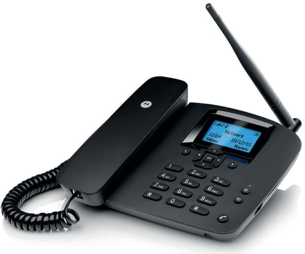 MOTOROLA FW200L NEGRO TELEFONO FIJO INALAMBRICO SIM 2G GSM CON BATERIA AUXILIAR