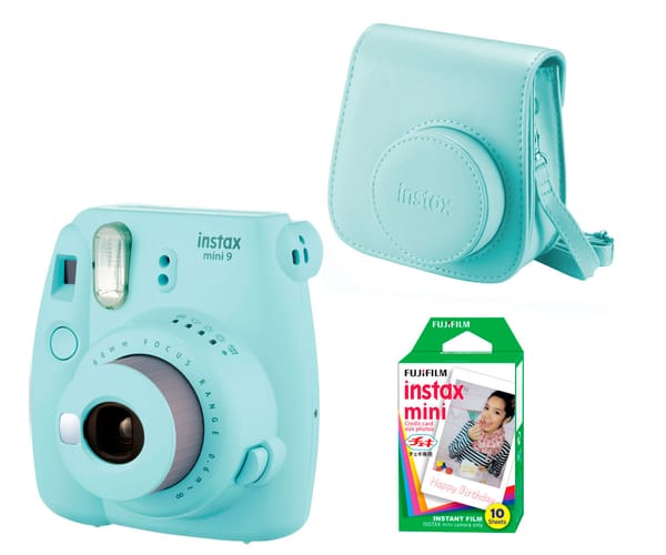 FUJIFILM KIT INSTAX MINI 9 AZUL HIELO CÁMARA + FUNDA + PELÍCULAS FUJIFILM KIT INSTAX MINI 9 AZUL HIELO CÁMARA + FUNDA + PELÍCULAS